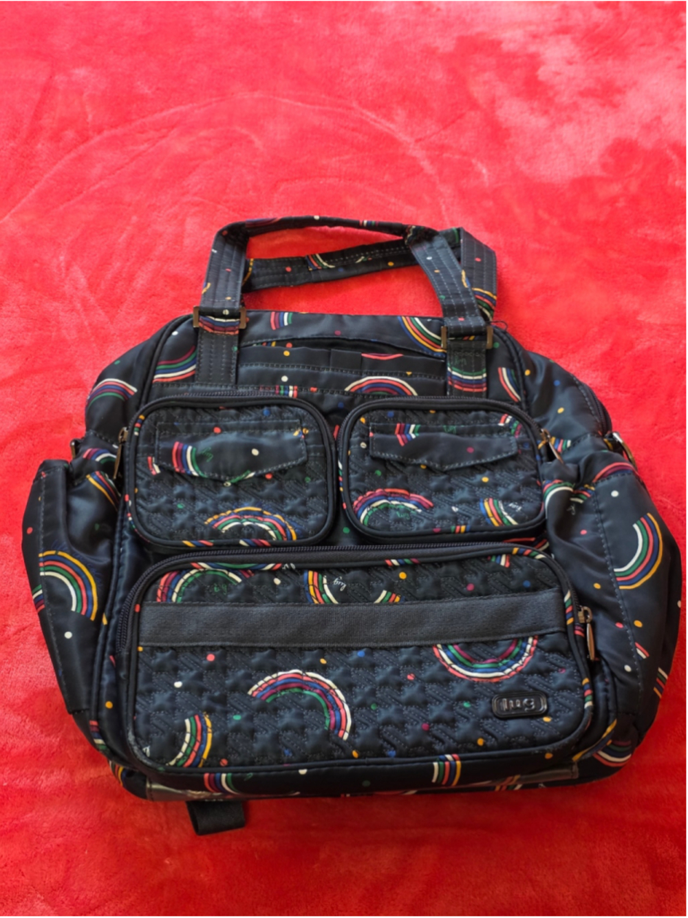 Lug Mini Puddle Jumper 3 Convertible Tote Bag - Rainbow Navy